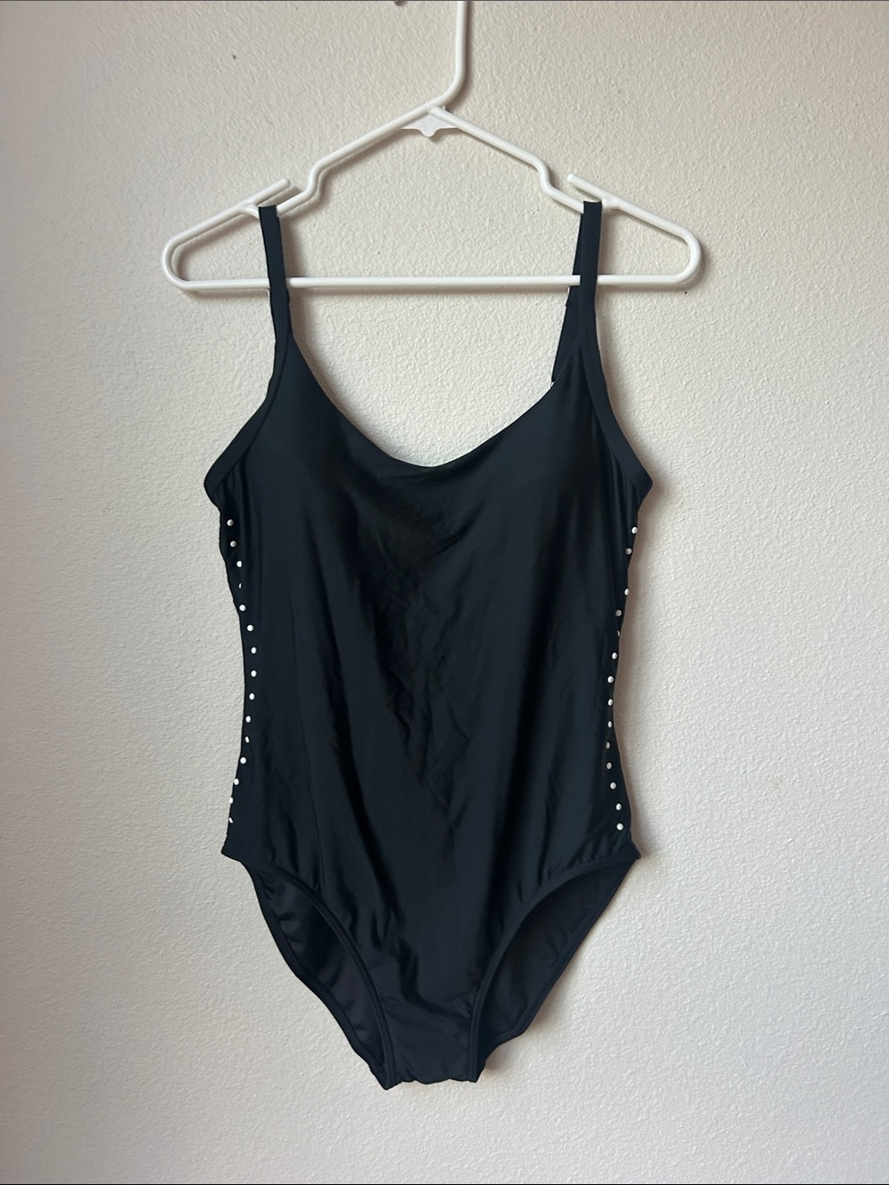 Dkny Black One-Piece Swimsuit with Side Stud Detail - Picture 1 of 6